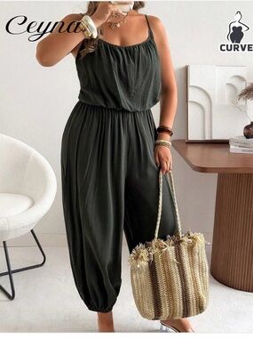 SHEIN Black Sleeveless Wide-Leg Jumpsuit NWOT